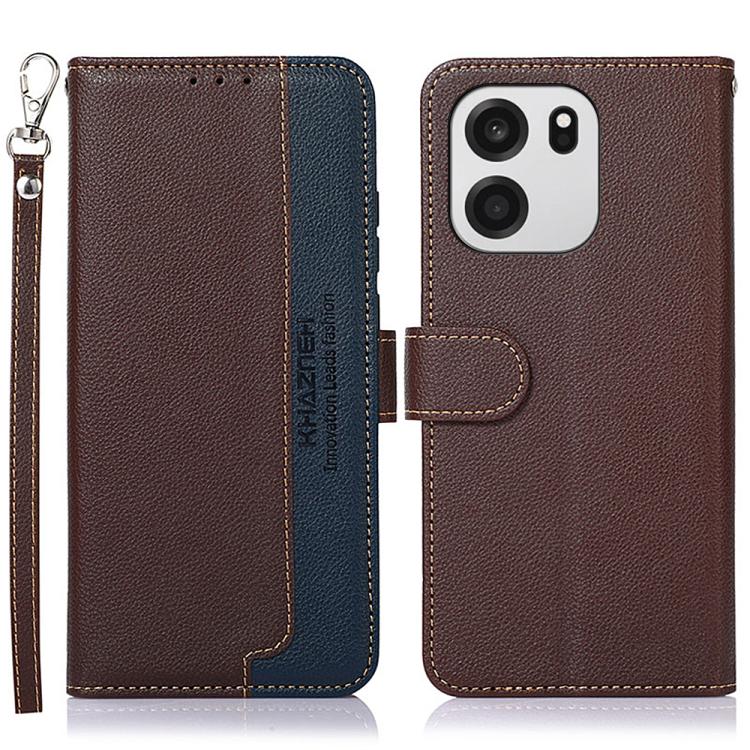 KHAZNEH Custodia per telefono RFID in pelle con texture Litchi, For OnePlus Nord CE6 Lite 5G Global, For OnePlus Ace 6 Ultra, For OnePlus 15T, For OnePlus Turbo 6 / 6V, For OnePlus 15R / Ace 6 / Ace 6T, For OnePlus 15