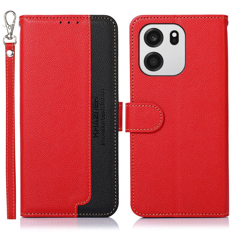 KHAZNEH Custodia per telefono RFID in pelle con texture Litchi, For OnePlus Nord CE6 Lite 5G Global, For OnePlus Ace 6 Ultra, For OnePlus 15T, For OnePlus Turbo 6 / 6V, For OnePlus 15R / Ace 6 / Ace 6T, For OnePlus 15
