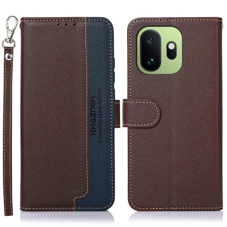 KHAZNEH Custodia per telefono RFID in pelle con texture Litchi, For OnePlus Nord CE6 Lite 5G Global, For OnePlus Ace 6 Ultra, For OnePlus 15T, For OnePlus Turbo 6 / 6V, For OnePlus 15R / Ace 6 / Ace 6T, For OnePlus 15