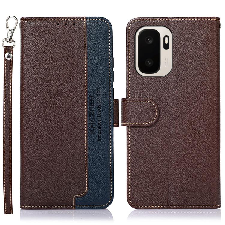KHAZNEH Custodia per telefono RFID in pelle con texture Litchi, For OnePlus Nord CE6 Lite 5G Global, For OnePlus Ace 6 Ultra, For OnePlus 15T, For OnePlus Turbo 6 / 6V, For OnePlus 15R / Ace 6 / Ace 6T, For OnePlus 15