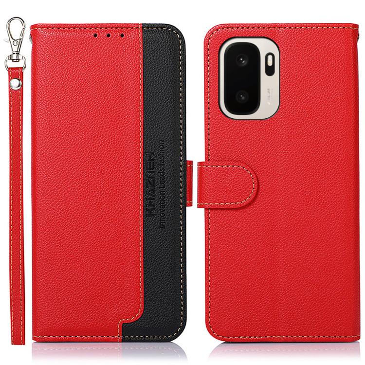 KHAZNEH Custodia per telefono RFID in pelle con texture Litchi, For OnePlus Nord CE6 Lite 5G Global, For OnePlus Ace 6 Ultra, For OnePlus 15T, For OnePlus Turbo 6 / 6V, For OnePlus 15R / Ace 6 / Ace 6T, For OnePlus 15