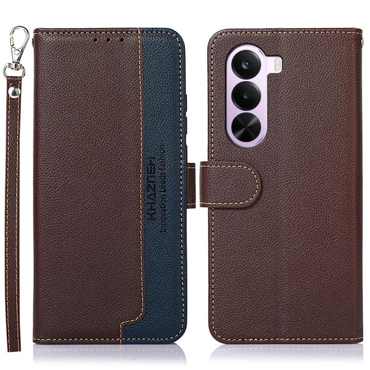 KHAZNEH Custodia per telefono RFID in pelle con texture Litchi, For OnePlus Nord CE6 Lite 5G Global, For OnePlus Ace 6 Ultra, For OnePlus 15T, For OnePlus Turbo 6 / 6V, For OnePlus 15R / Ace 6 / Ace 6T, For OnePlus 15
