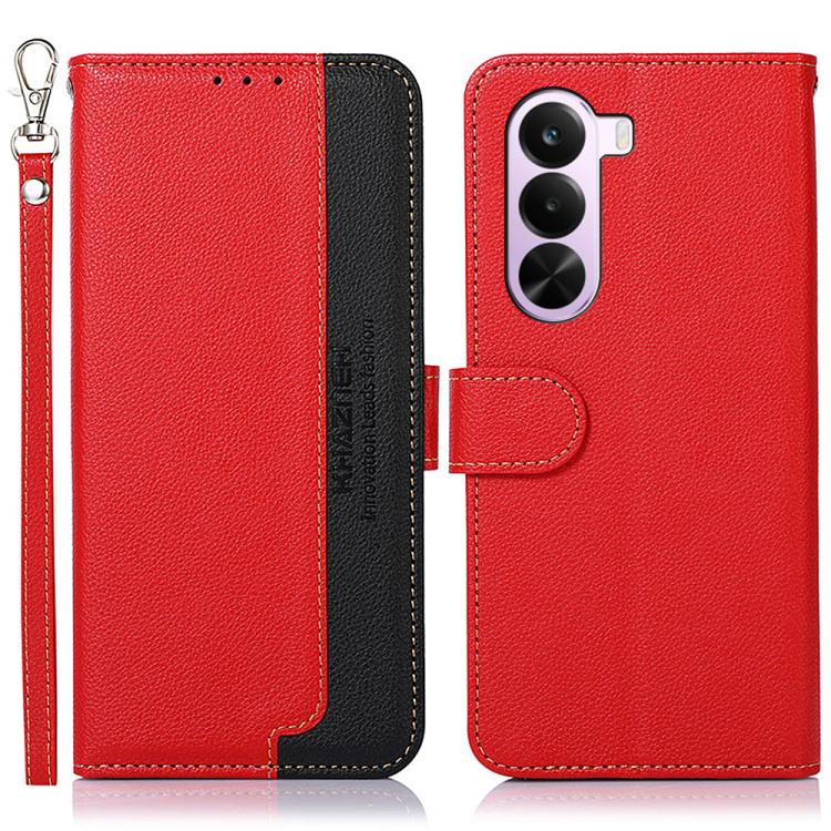 KHAZNEH Custodia per telefono RFID in pelle con texture Litchi, For OnePlus Nord CE6 Lite 5G Global, For OnePlus Ace 6 Ultra, For OnePlus 15T, For OnePlus Turbo 6 / 6V, For OnePlus 15R / Ace 6 / Ace 6T, For OnePlus 15