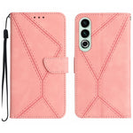 Custodia per telefono in pelle goffrata con cuciture, For OnePlus Nord 4 5G, For OnePlus Nord CE4, For OnePlus 12R 5G Global, For OnePlus 12 5G Global