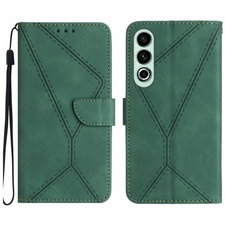 Custodia per telefono in pelle goffrata con cuciture, For OnePlus Nord 4 5G, For OnePlus Nord CE4, For OnePlus 12R 5G Global, For OnePlus 12 5G Global