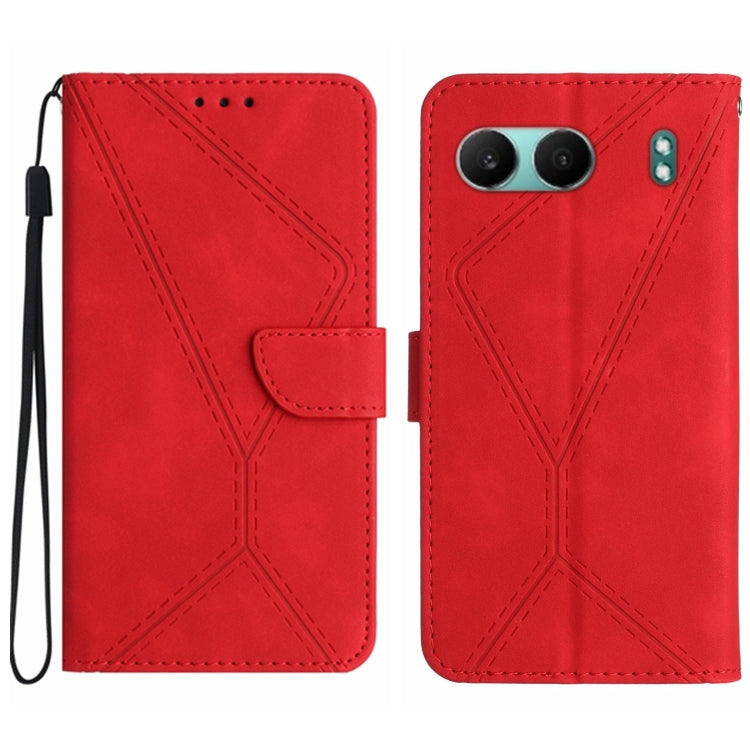 Custodia per telefono in pelle goffrata con cuciture, For OnePlus Nord 4 5G, For OnePlus Nord CE4, For OnePlus 12R 5G Global, For OnePlus 12 5G Global