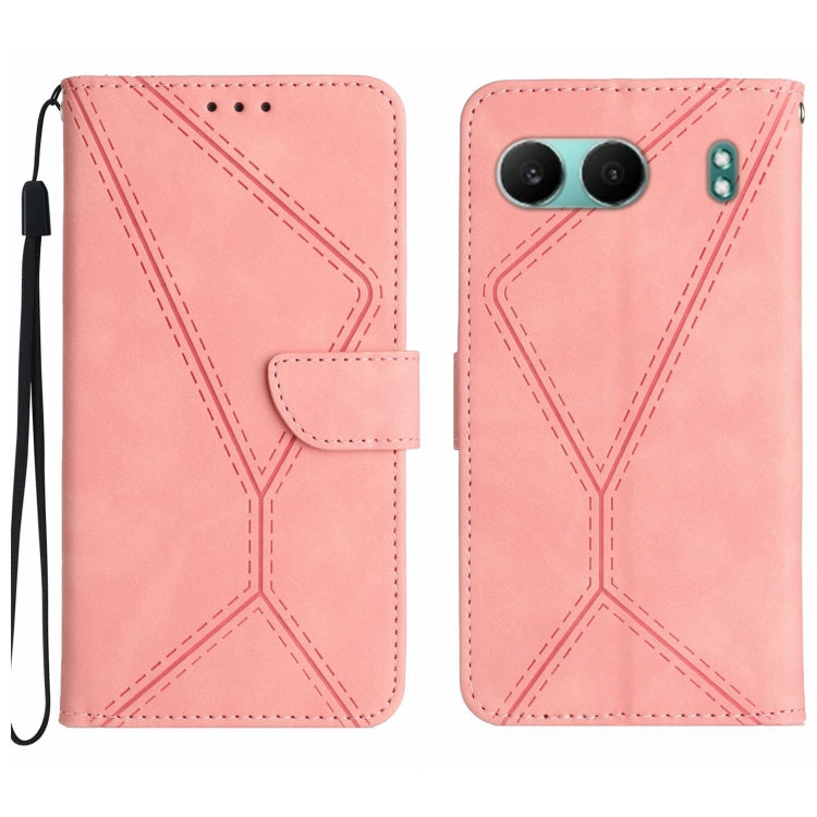 Custodia per telefono in pelle goffrata con cuciture, For OnePlus Nord 4 5G, For OnePlus Nord CE4, For OnePlus 12R 5G Global, For OnePlus 12 5G Global