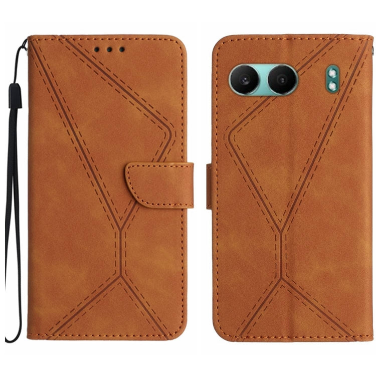 Custodia per telefono in pelle goffrata con cuciture, For OnePlus Nord 4 5G, For OnePlus Nord CE4, For OnePlus 12R 5G Global, For OnePlus 12 5G Global