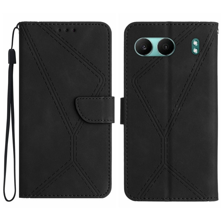 Custodia per telefono in pelle goffrata con cuciture, For OnePlus Nord 4 5G, For OnePlus Nord CE4, For OnePlus 12R 5G Global, For OnePlus 12 5G Global
