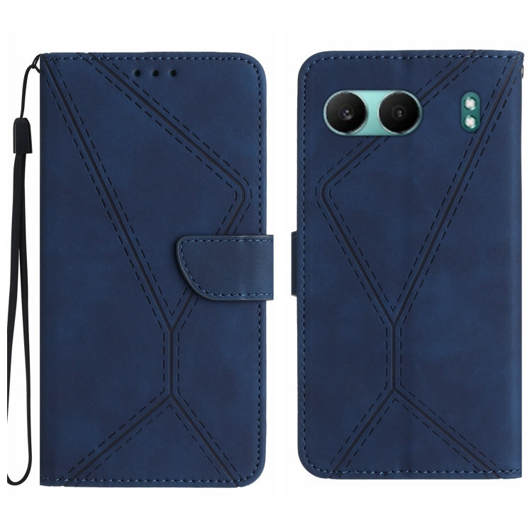 Custodia per telefono in pelle goffrata con cuciture, For OnePlus Nord 4 5G, For OnePlus Nord CE4, For OnePlus 12R 5G Global, For OnePlus 12 5G Global