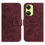Skin Feel Custodia per telefono in pelle goffrata Sun Flower con cordino, For OnePlus 12 5G Global, For OnePlus Nord CE 3 Lite
