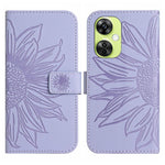 Skin Feel Custodia per telefono in pelle goffrata Sun Flower con cordino, For OnePlus 12 5G Global, For OnePlus Nord CE 3 Lite