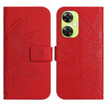 Skin Feel Custodia per telefono in pelle goffrata Sun Flower con cordino, For OnePlus 12 5G Global, For OnePlus Nord CE 3 Lite