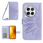 Skin Feel Custodia per telefono in pelle goffrata Sun Flower con cordino, For OnePlus 12 5G Global, For OnePlus Nord CE 3 Lite