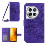 Skin Feel Custodia per telefono in pelle goffrata Sun Flower con cordino, For OnePlus Nord CE4, For OnePlus 12R 5G Global