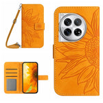 Skin Feel Custodia per telefono in pelle goffrata Sun Flower con cordino, For OnePlus Nord CE4, For OnePlus 12R 5G Global
