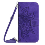 Skin Feel Custodia per telefono in pelle goffrata Sun Flower con cordino, For OnePlus Nord CE4, For OnePlus 12R 5G Global