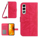 Skin Feel Custodia per telefono in pelle goffrata Sun Flower con cordino, For OnePlus Nord CE4, For OnePlus 12R 5G Global