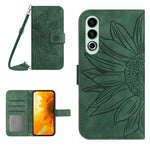 Skin Feel Custodia per telefono in pelle goffrata Sun Flower con cordino, For OnePlus Nord CE4, For OnePlus 12R 5G Global