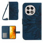 Skin Feel Custodia per telefono in pelle goffrata Sun Flower con cordino, For OnePlus 13, For OnePlus Nord 4 5G