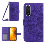 Skin Feel Custodia per telefono in pelle goffrata Sun Flower con cordino, For OnePlus 15 5G, For OnePlus Nord 5 5G / Ace 5 Ultra