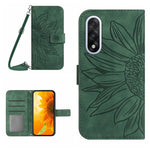 Skin Feel Custodia per telefono in pelle goffrata Sun Flower con cordino, For OnePlus 15 5G, For OnePlus Nord 5 5G / Ace 5 Ultra