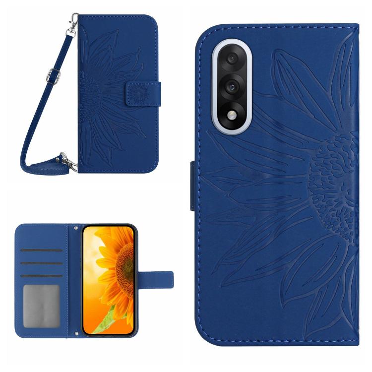 Skin Feel Custodia per telefono in pelle goffrata Sun Flower con cordino, For OnePlus 15 5G, For OnePlus Nord 5 5G / Ace 5 Ultra
