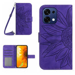 Skin Feel Custodia per telefono in pelle goffrata Sun Flower con cordino, For OnePlus 15 5G, For OnePlus Nord 5 5G / Ace 5 Ultra