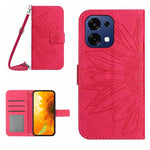 Skin Feel Custodia per telefono in pelle goffrata Sun Flower con cordino, For OnePlus 15 5G, For OnePlus Nord 5 5G / Ace 5 Ultra
