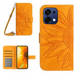 Skin Feel Custodia per telefono in pelle goffrata Sun Flower con cordino, For OnePlus 15 5G, For OnePlus Nord 5 5G / Ace 5 Ultra
