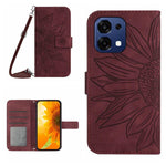 Skin Feel Custodia per telefono in pelle goffrata Sun Flower con cordino, For OnePlus 15 5G, For OnePlus Nord 5 5G / Ace 5 Ultra