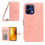 Skin Feel Custodia per telefono in pelle goffrata Sun Flower con cordino, For OnePlus 15 5G, For OnePlus Nord 5 5G / Ace 5 Ultra