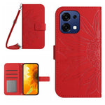 Skin Feel Custodia per telefono in pelle goffrata Sun Flower con cordino, For OnePlus 15 5G, For OnePlus Nord 5 5G / Ace 5 Ultra