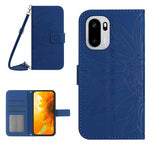 Skin Feel Custodia per telefono in pelle goffrata Sun Flower con cordino, For OnePlus Nord 6 5G, For OnePlus 15R