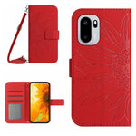 Skin Feel Custodia per telefono in pelle goffrata Sun Flower con cordino, For OnePlus Nord 6 5G, For OnePlus 15R