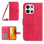 Skin Feel Custodia per telefono in pelle goffrata Sun Flower con cordino, For OnePlus Nord 6 5G, For OnePlus 15R
