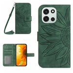 Skin Feel Custodia per telefono in pelle goffrata Sun Flower con cordino, For OnePlus Nord 6 5G, For OnePlus 15R