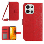 Skin Feel Custodia per telefono in pelle goffrata Sun Flower con cordino, For OnePlus Nord 6 5G, For OnePlus 15R