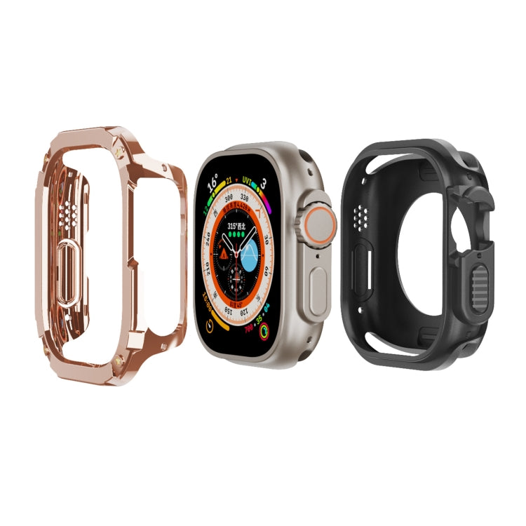 Custodia per orologio per armatura in TPU ibrida per PC 2 in 1, For Apple Watch Series 6 / 5 / 4 / SE 44mm, For Apple Watch Series 6 / 5 / 4 / SE 40mm, For Apple Watch Ultra 3 / 2 / 1 49mm