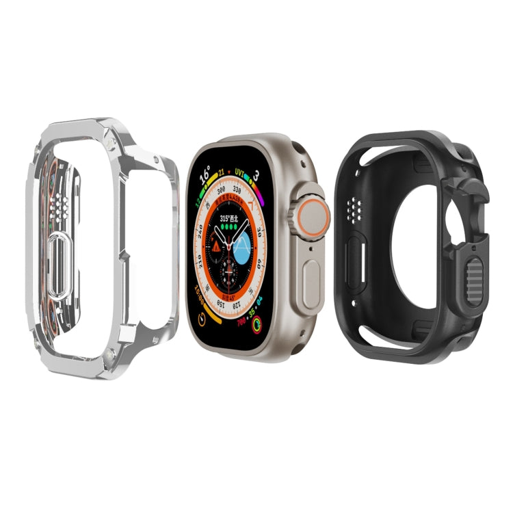 Custodia per orologio per armatura in TPU ibrida per PC 2 in 1, For Apple Watch Series 6 / 5 / 4 / SE 44mm, For Apple Watch Series 6 / 5 / 4 / SE 40mm, For Apple Watch Ultra 3 / 2 / 1 49mm