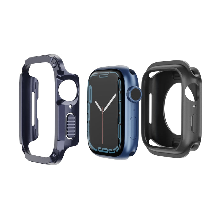 Custodia per orologio per armatura in TPU ibrida per PC 2 in 1, For Apple Watch Series 9 / 8 / 7 45mm, For Apple Watch Series 9 / 8 / 7 41mm