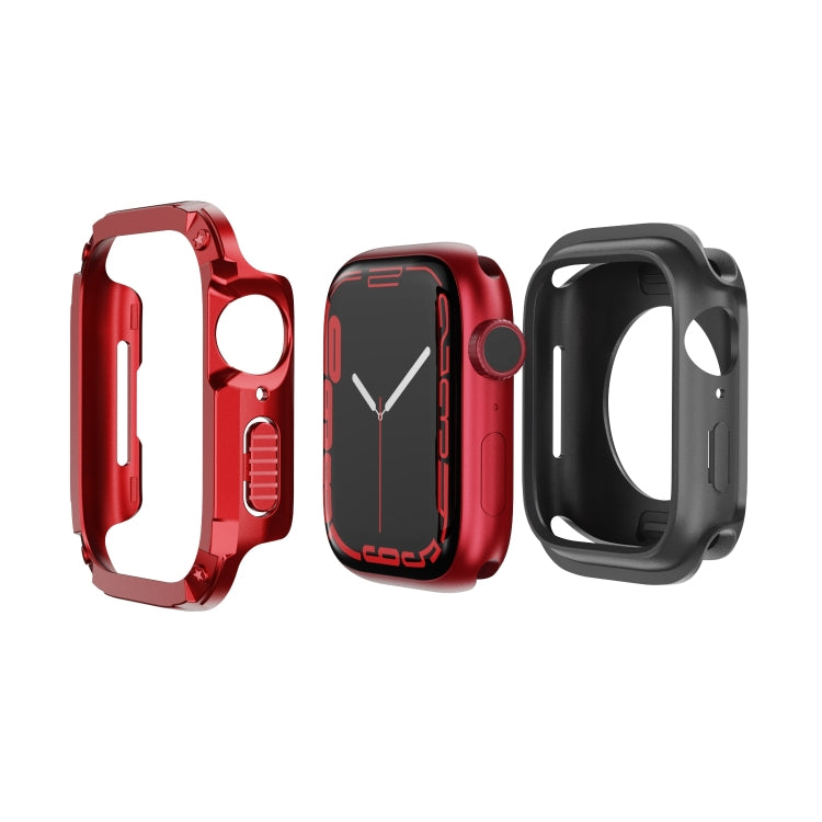Custodia per orologio per armatura in TPU ibrida per PC 2 in 1, For Apple Watch Series 9 / 8 / 7 45mm, For Apple Watch Series 9 / 8 / 7 41mm