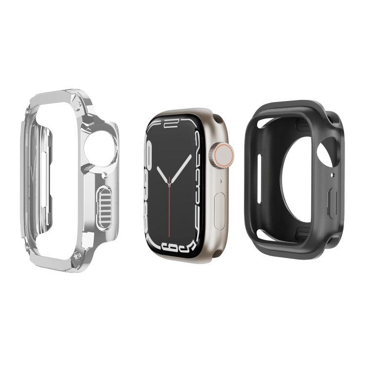 Custodia per orologio per armatura in TPU ibrida per PC 2 in 1, For Apple Watch Series 6 / 5 / 4 / SE 44mm, For Apple Watch Series 6 / 5 / 4 / SE 40mm, For Apple Watch Ultra 3 / 2 / 1 49mm