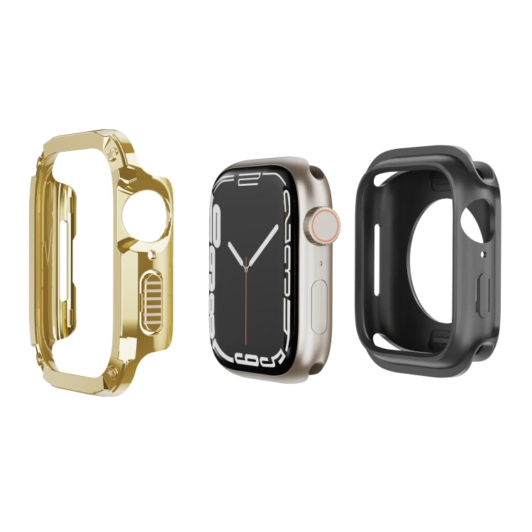 Custodia per orologio per armatura in TPU ibrida per PC 2 in 1, For Apple Watch Series 6 / 5 / 4 / SE 44mm, For Apple Watch Series 6 / 5 / 4 / SE 40mm, For Apple Watch Ultra 3 / 2 / 1 49mm