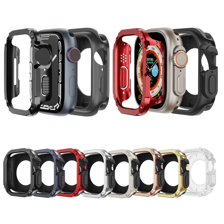 Custodia per orologio per armatura in TPU ibrida per PC 2 in 1, For Apple Watch Series 6 / 5 / 4 / SE 44mm, For Apple Watch Series 6 / 5 / 4 / SE 40mm, For Apple Watch Ultra 3 / 2 / 1 49mm