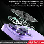 Imak Pellicola con lente in vetro integrata ad alta definizione, For iPhone 15 Pro / 15 Pro Max, For iPhone 15 / 15 Plus