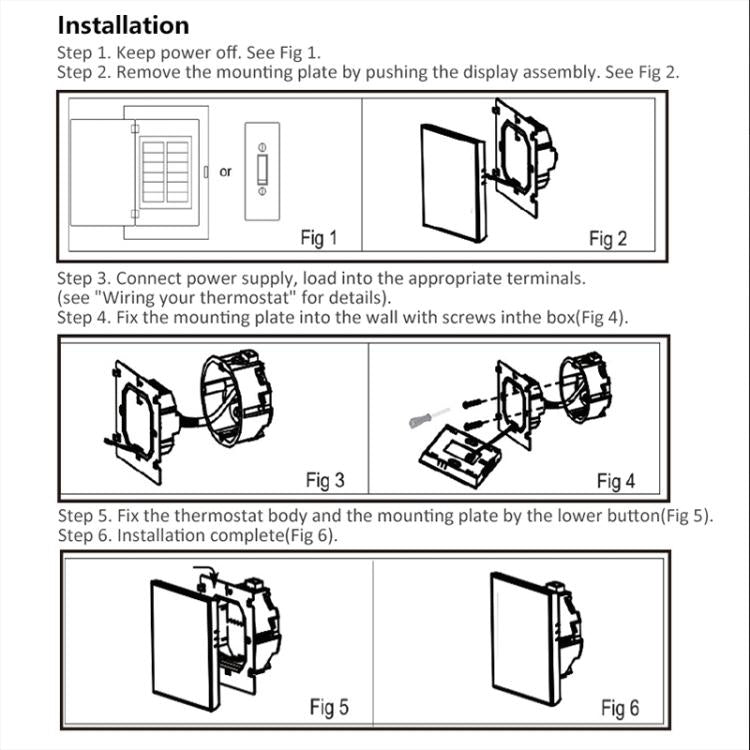 BHT-008GAL 95-240 V CA 5 A Termostato LED per riscaldamento dell'acqua domestico intelligente senza WiFi, Without WiFi