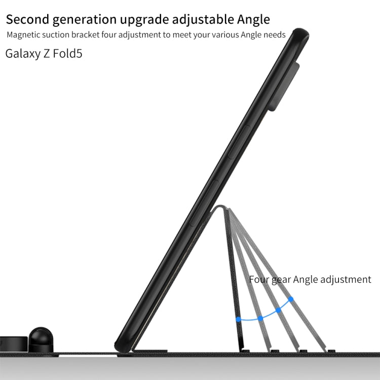Custodia in pelle per tastiera Bluetooth con regolazione dell'ingranaggio GKK con penna + tastiera + mouse + custodia, For Samsung Galaxy Z Fold5
