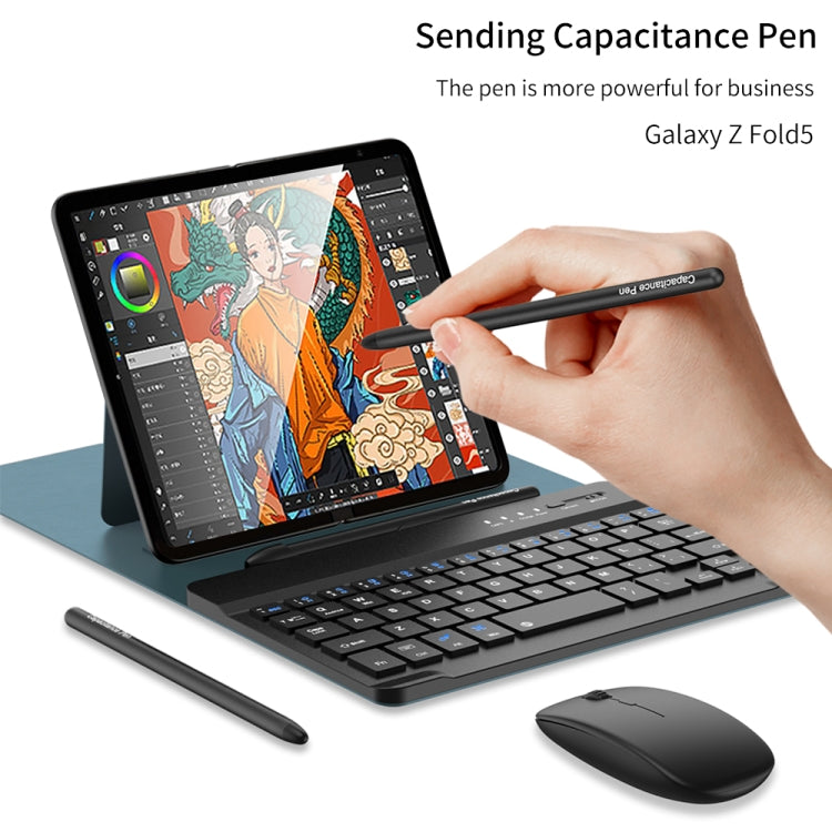 Custodia in pelle per tastiera Bluetooth con regolazione dell'ingranaggio GKK con penna + tastiera + mouse + custodia, For Samsung Galaxy Z Fold5