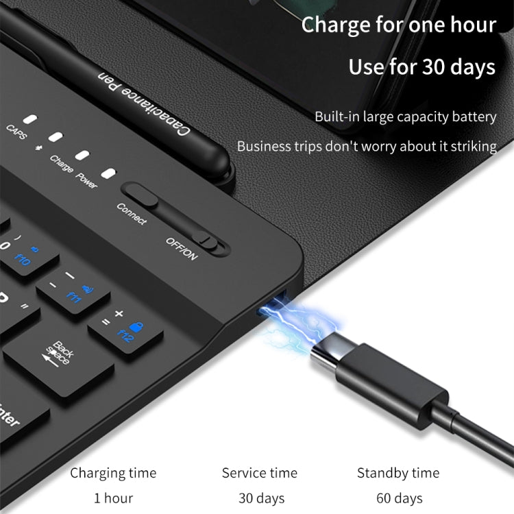 Custodia in pelle per tastiera Bluetooth con regolazione dell'ingranaggio GKK con penna + tastiera + mouse + custodia, For Samsung Galaxy Z Fold5